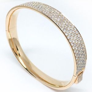 Daniel Waknine 18k R Gold Diamond Bangle Bracelet